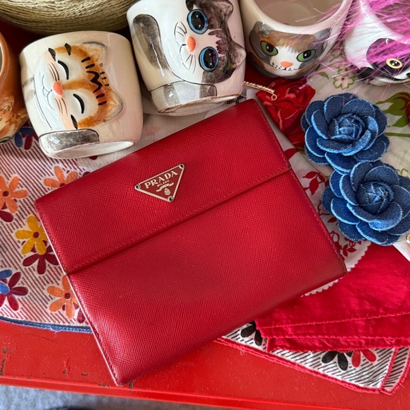 Prada Handbags - Prada Scarlet Red Wallet